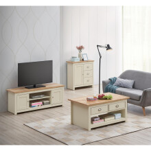 Lisbon Cream 3 Piece Living Room Set Coffee Table 1 Door Sideboard TV Unit