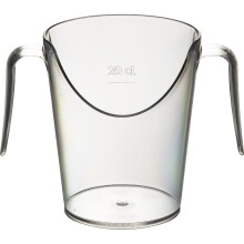 (Transparent, Pack Of 1) Two Handled Nose Cup - Adult Nose Cut Out Cup To Aid Independent Drinking 225ml.
