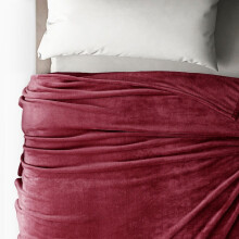 (Burgundy, Single (130 x 150)CM) Fleece Blanket Large Sofa Throw Warm Faux Fur Mink
