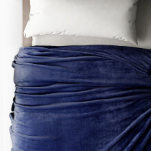 (Navy Blue, Double (150 x 200)CM) Fleece Blanket Large Sofa Throw Warm Faux Fur Mink