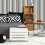 DEBONA Stripe Wallpaper Metallic Shiny Silver Grey Black White Barcode Textured Lined 3