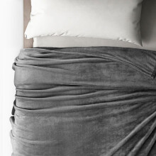 (Grey , Double (150 x 200)CM) Fleece Blanket Large Sofa Throw Warm Faux Fur Mink