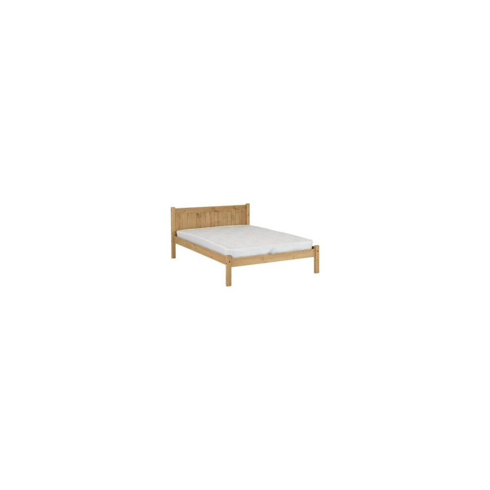 (Small Double 4ft-120cm)Maya Pine Bed Frame Distressed Waxed Pine