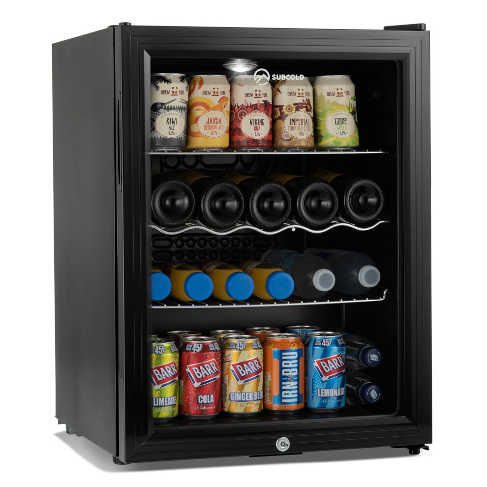 Subcold Super65 LED Mini Fridge | 65L Beer, Wine & Drinks Fridge - Black