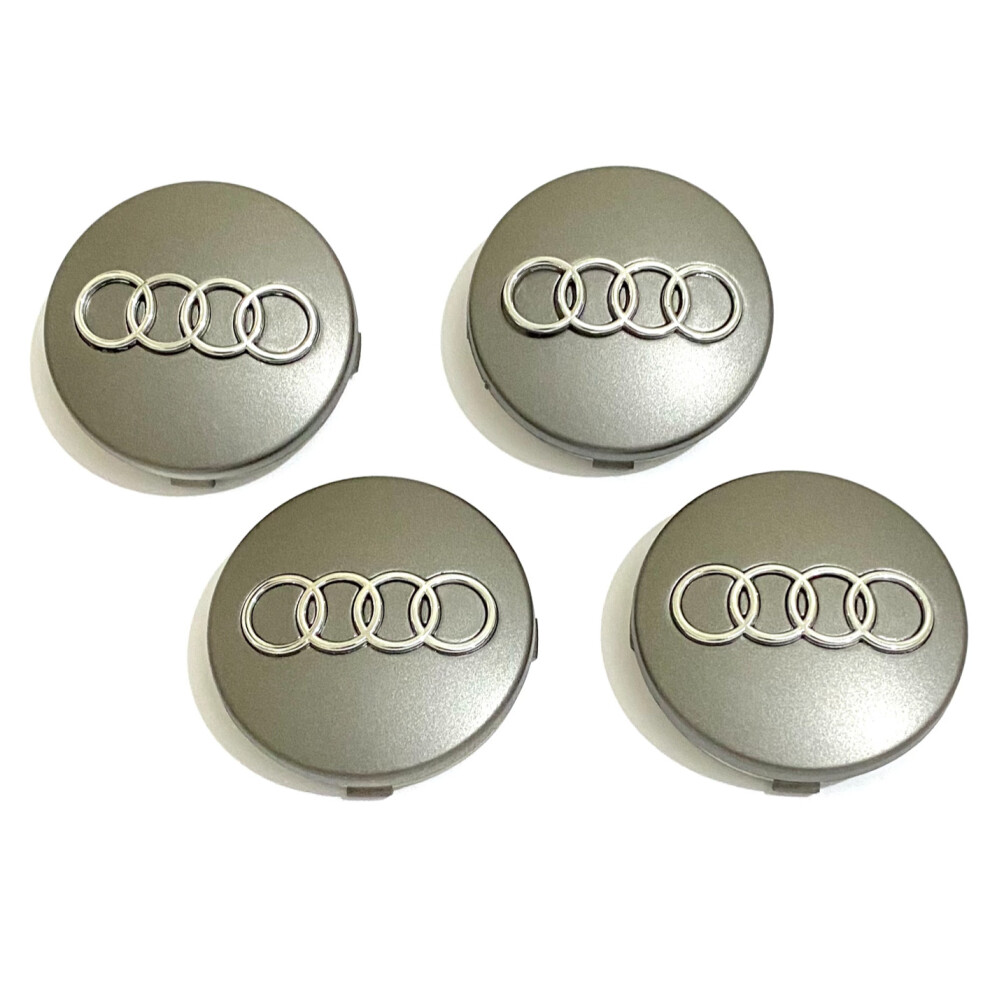 AUDI A3 A4 A6 A8 4X NEW ALLOY WHEEL CENTRE HUB CAP GREY 60MM 4B0601170