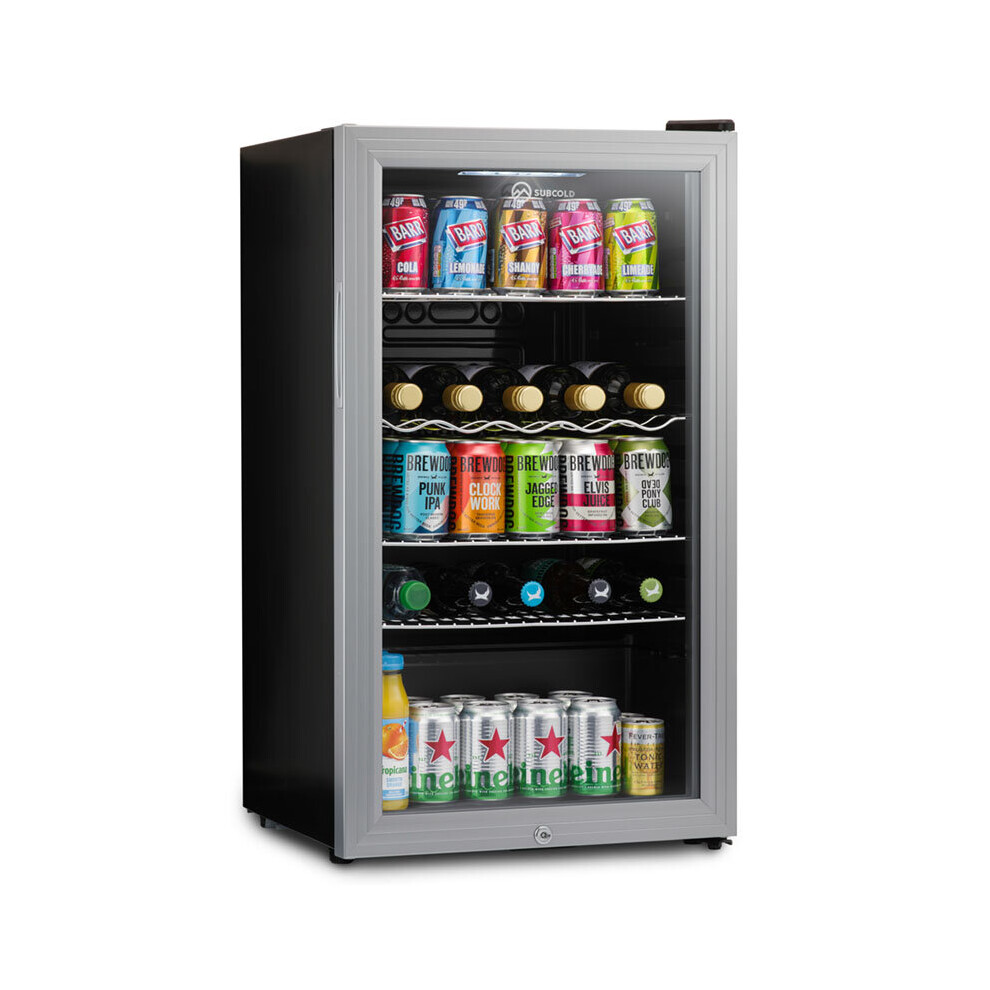 Subcold Super85 LED Undercounter Fridge | 85L Beer, Wine & Drinks Fridge - Silver