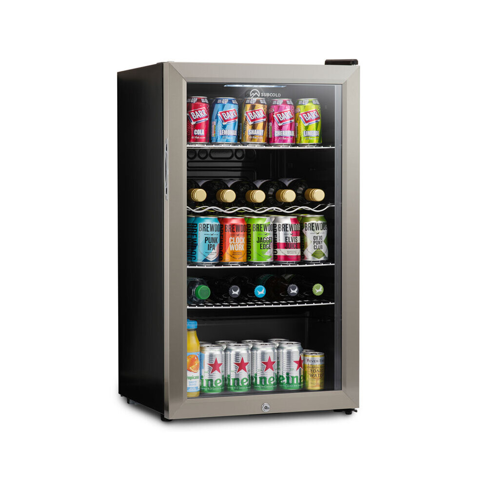 Subcold Super85 LED Undercounter Fridge | 85L Beer, Wine & Drinks Fridge - Stainless Steel