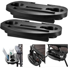 2pc Clip On Side Table Tray For Zero Gravity Sun Lounger Camping Chair Outdoor Garden Fishing Book Phone Tablet Drink Holder