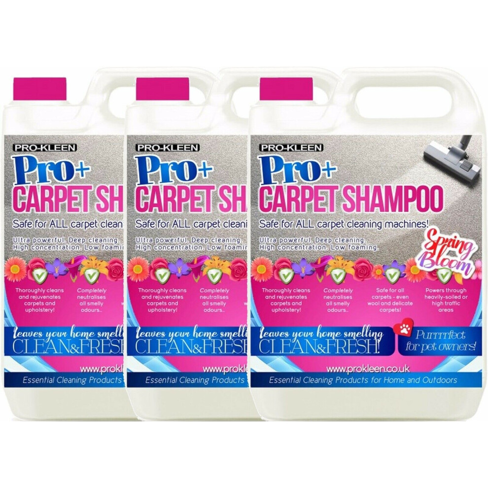 Pro-Kleen (15L, Spring Bloom) Pro+ Carpet Shampoo Pet Odour Remover