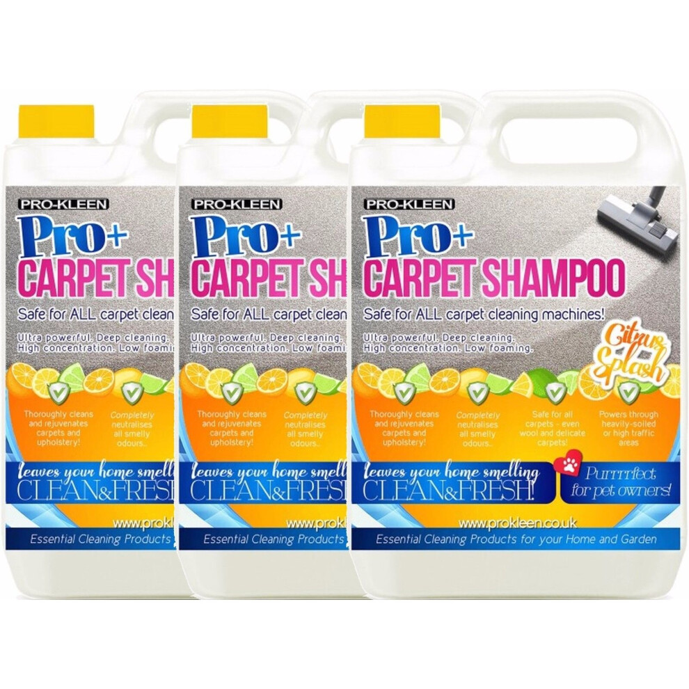 Pro-Kleen (15L, Citrus Splash) Pro+ Carpet Shampoo Pet Odour Remover