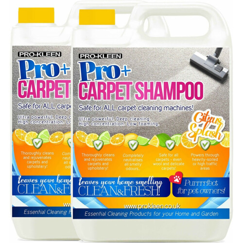 Pro-Kleen (10L, Citrus Splash) ProKleen Pro+ Carpet Shampoo Pet Odour Remover