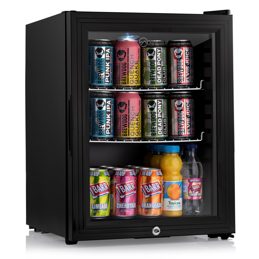 Subcold Super35 LED Mini Fridge | 35L Beer, Wine & Drinks Fridge - Black