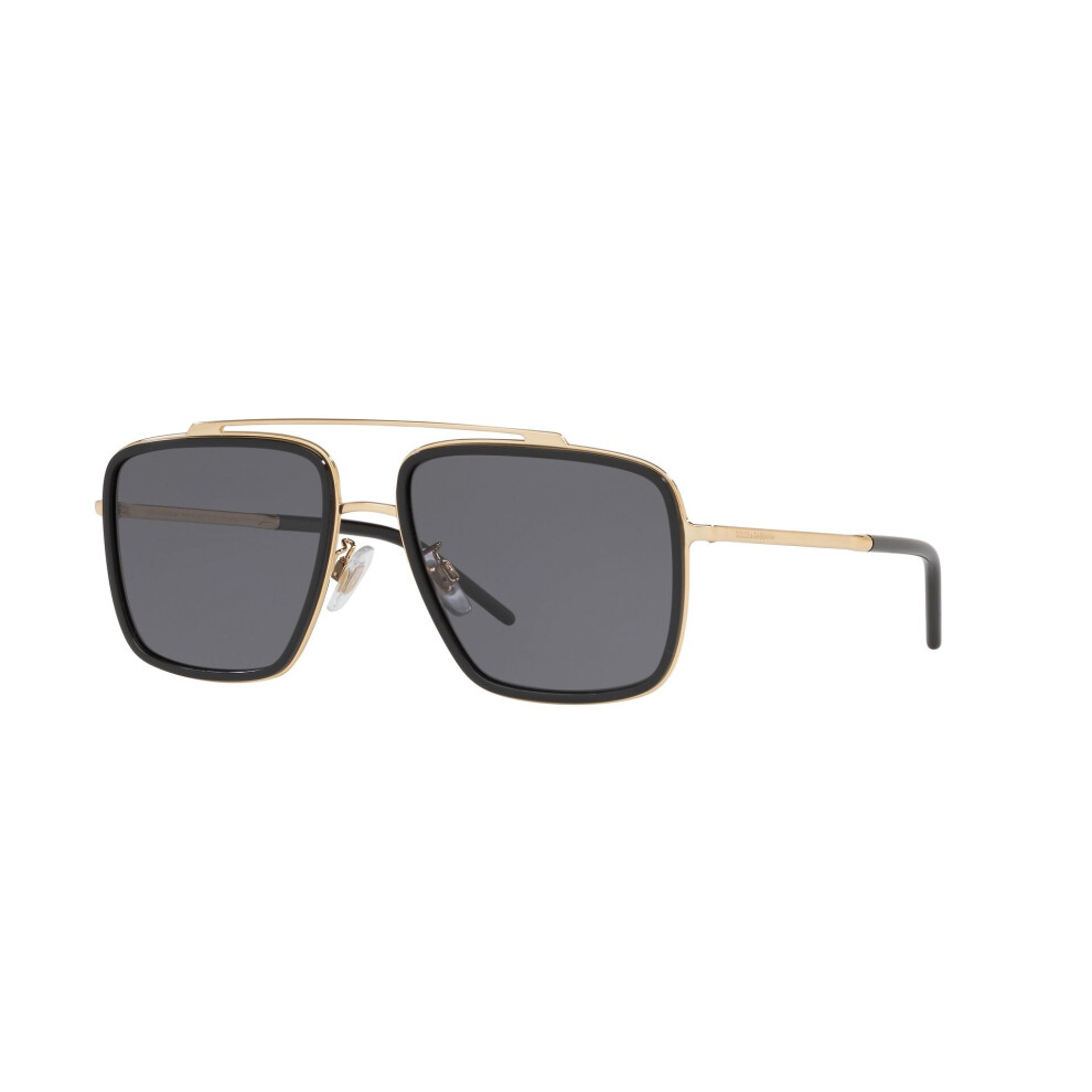 Dolce & Gabbana Sunglasses DG2220 02/81 Black Gold Frames Gray Polarized Lenses - Image 4