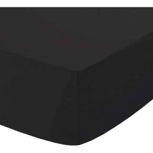 (Black, Single ) Fitted Sheet Extra Deep 25cm 100% Polycotton