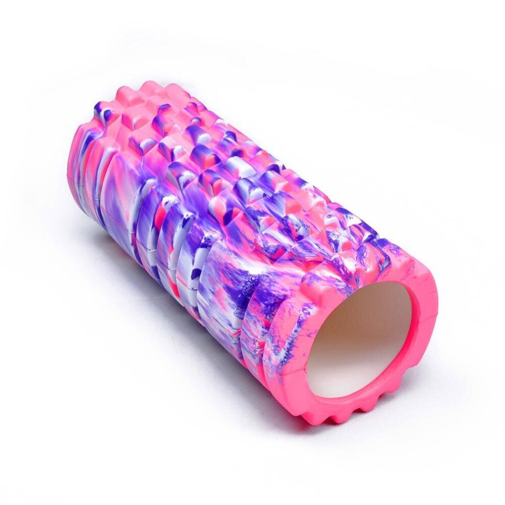 Foam Roller Yoga Pilates Massage 34cm x 14cm - Pink/Purple/White Mix