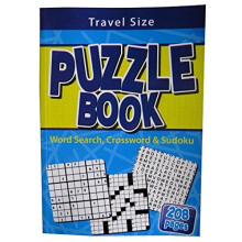 A5 Puzzle Book - Travel Size - 208 Pages - Word Search, crossword & Sudoku