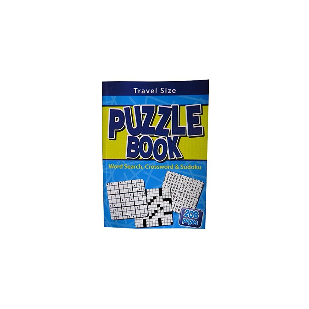 A5 Puzzle Book - Travel Size - 208 Pages - Word Search, crossword & Sudoku