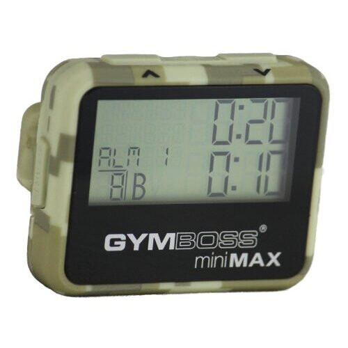 gymboss miniMAX Interval Timer and Stopwatch - cAMOUFLAgE / TAN SOFTcOAT