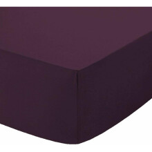 (Plum , 4 FT Small double ) Fitted Sheet Extra Deep 25cm 100% Polycotton