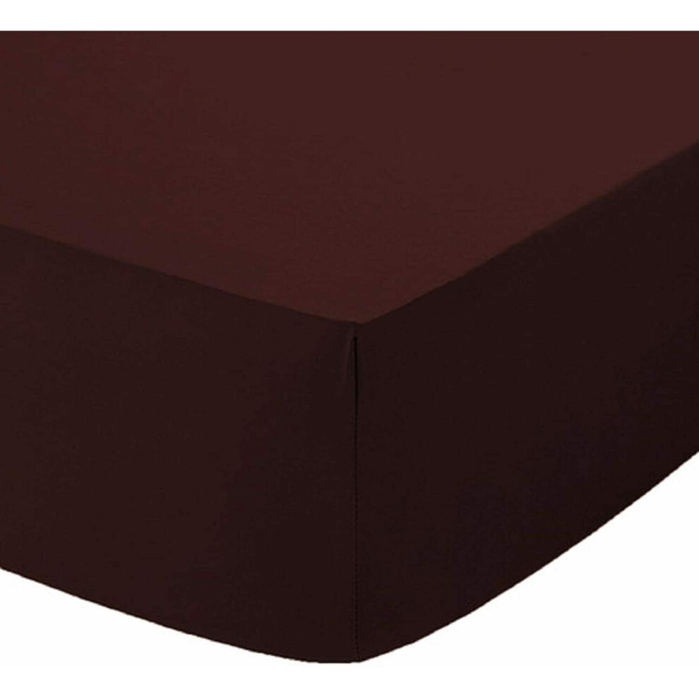 (Chocolate, King ) Fitted Sheet Extra Deep 25cm 100% Polycotton