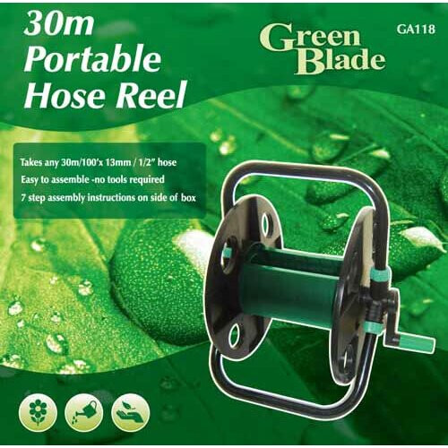 Portable Garden Hose Pipe Holder / Reel - Holds up to 30m Hose