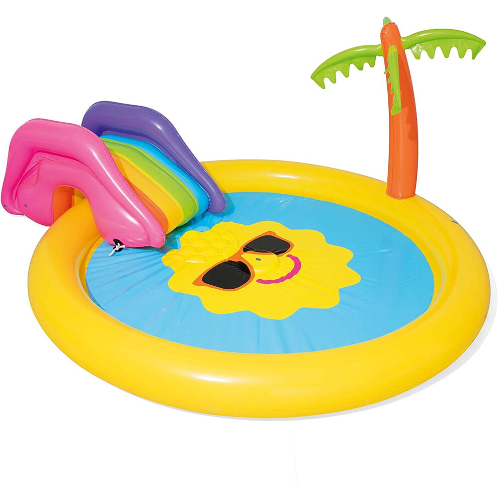 Bestway Sunnyland Toddler Play Paddling Pool with Slide and Water Jet