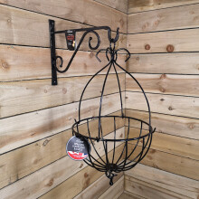 35cm Large Black Metal Spanish Garden Wall Hanging Basket