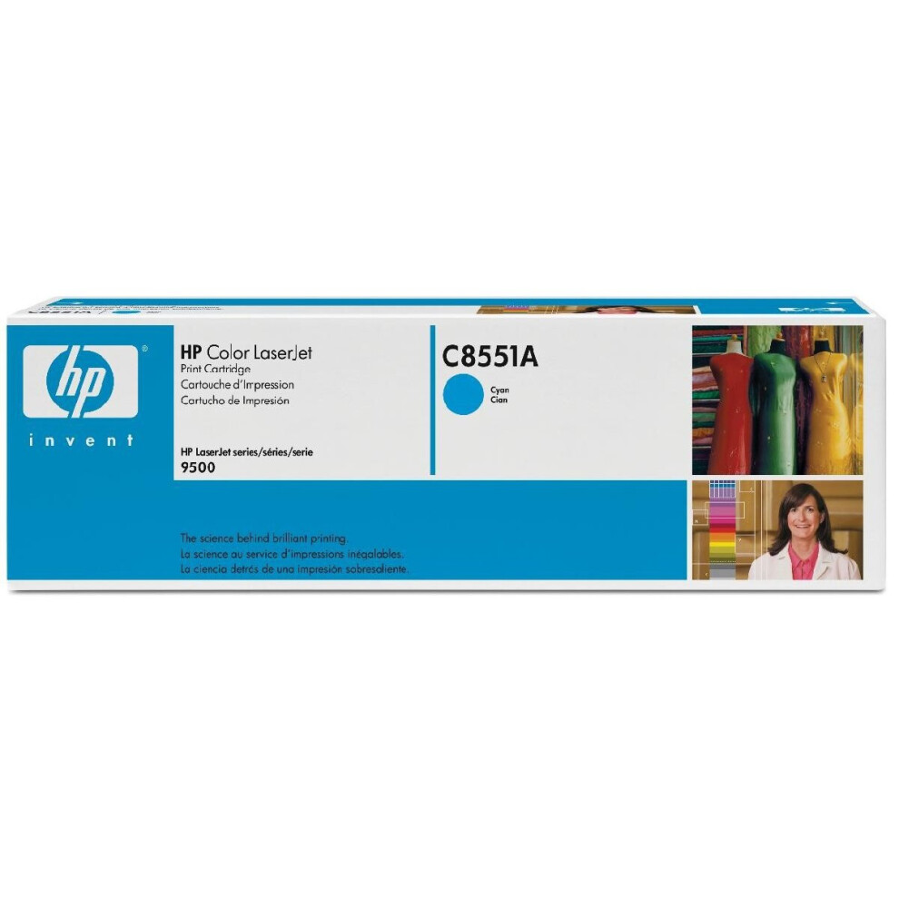 Genuine HP C8551A Colour LaserJet Printer Toner Cartridge Cyan for 9500 Series