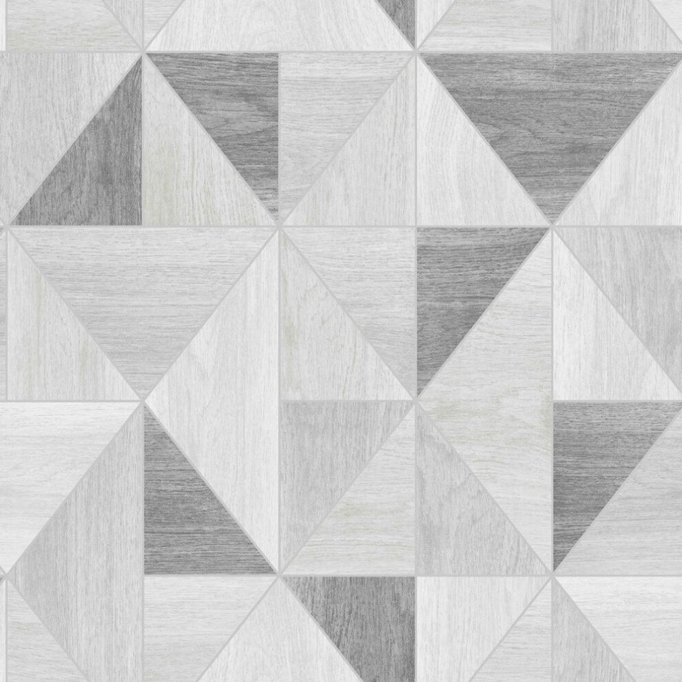 Fine Decor Apex Wood Grain Grey Silver Wallpaper FD42226