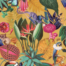 Holden Decor Wonderland Ochre Wallpaper 91190
