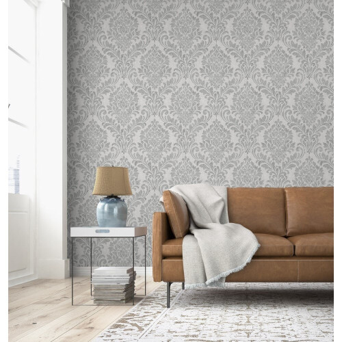 Muriva Muriva Darcy James Eleanor Damask Grey Wallpaper 173511 2