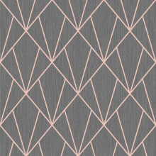 Indra Charcoal & Rose Gold Diamond Geometric Glitter Wallpaper Living Room Bedroom Wall Paper Rolls