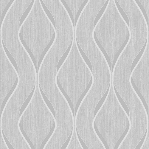 Muriva Muriva Indra Wave Grey Silver Wallpaper 154112