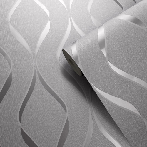 Muriva Muriva Indra Wave Grey Silver Wallpaper 154112 1
