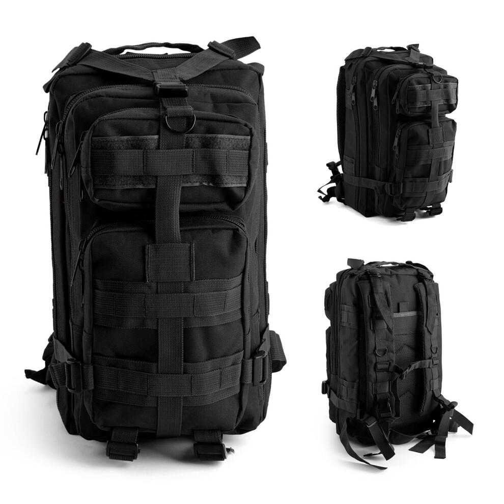 (Black) Military Tactical Army Backpack Rucksack Bag 30L Black