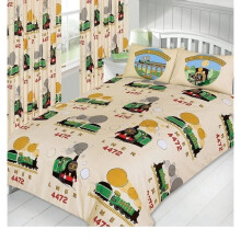 Little Flying Scotsman Train Bed Set 120x150 cm Duvet Cover & Pillowcase (Cot/Toddler/Junior Bed) 2028 Machine Washable