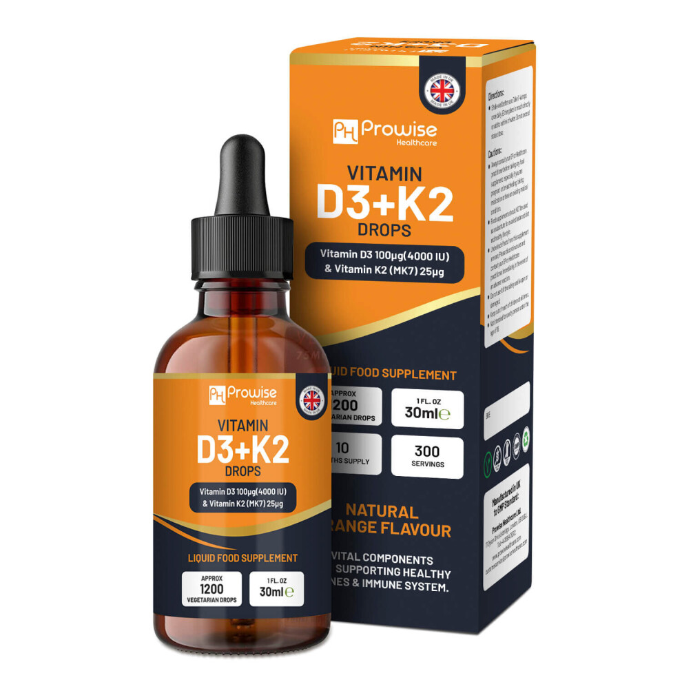 Prowise Healthcare Vitamin D3 4000Iu + K2 Mk7 25Âµg I Orange Liquid Drops