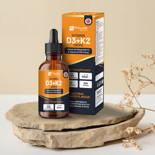 Vitamin D3 4000iu + K2 MK7 25µg I Orange Liquid Drops 1