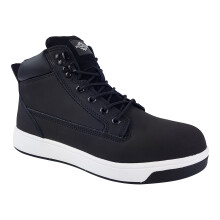 (10) POWCOG Mens Casual Safety Trainer Shoes High Top Work Boots BLACK