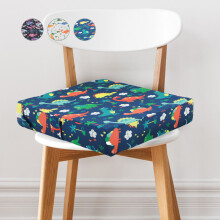 (Blue dinosaur) Children Highchair Pad 8cm Booster Seat Cushion