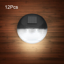12 Solar Powered LED Garden Outdoor Fence Lights Wall Lighting