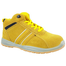 (Sand Suede/Yellow, 4) MENS SAFETY WORK TRAINERS SHOES STEEL TOE CAP BOOTS SIZES 3-12