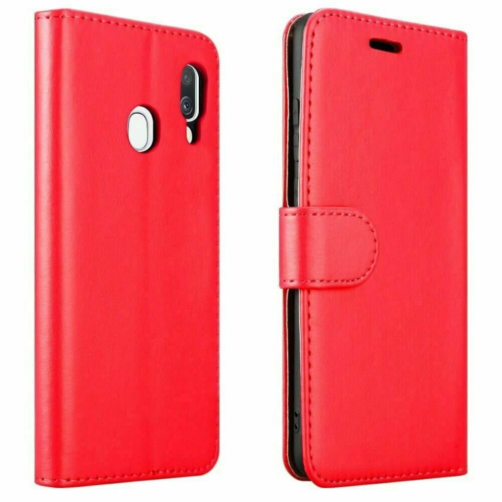 Compatible With Samsung Galaxy S21 / S30 - Luxury Pu Leather Flip Wallet Case Red 7437135564559