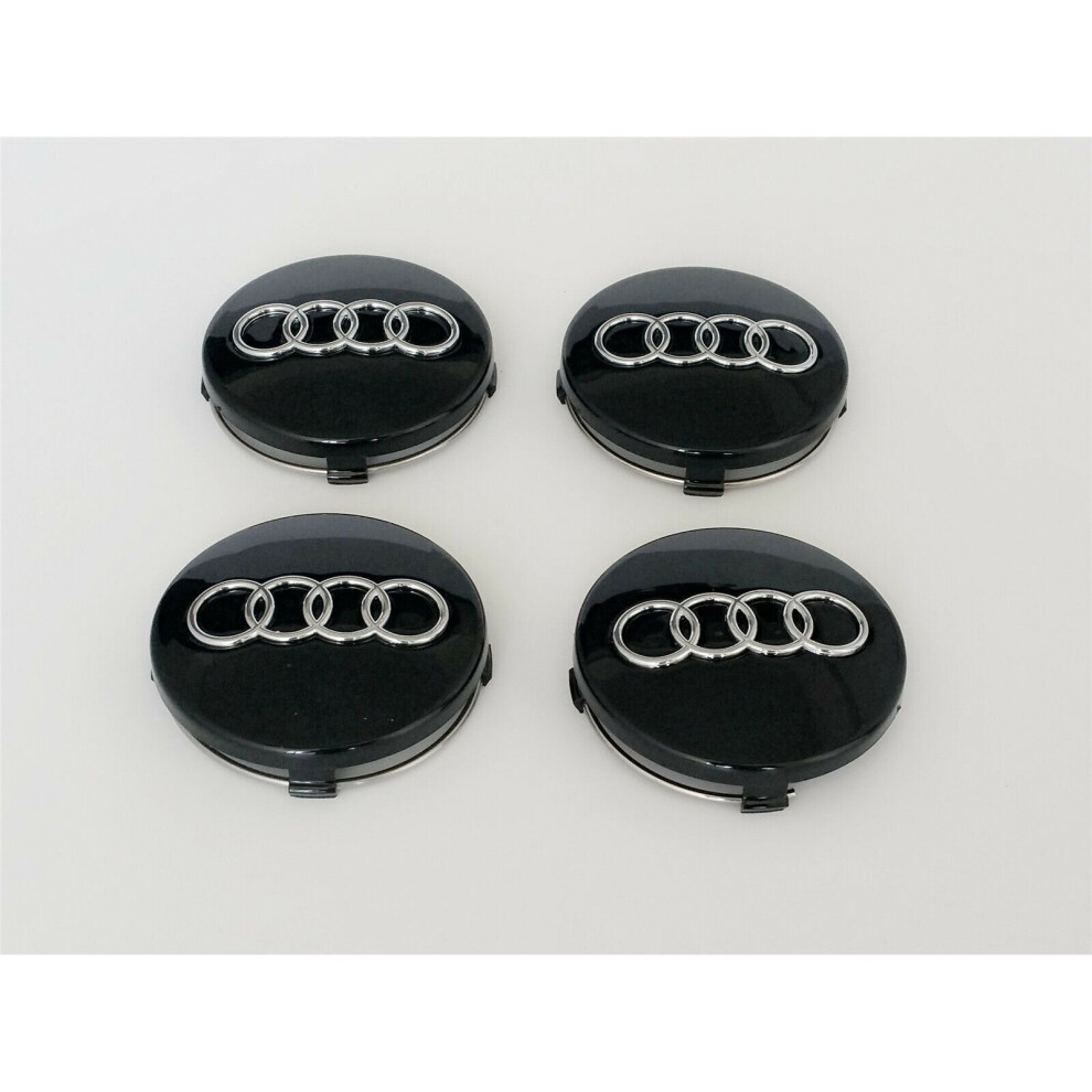 NEW AUDI ALLOY WHEEL CENTRE CAPS BLACK 60mm 4B0601170 A 1 2 3 4 5 6 7