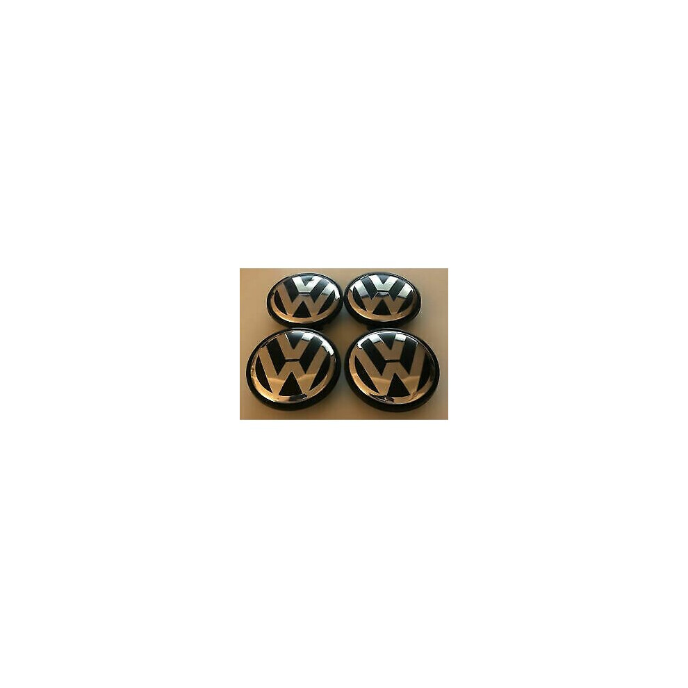 Volkswagen Vw 55Mm Alloy Wheel Centre Caps X 4. Golf Jetta Passat Beetle