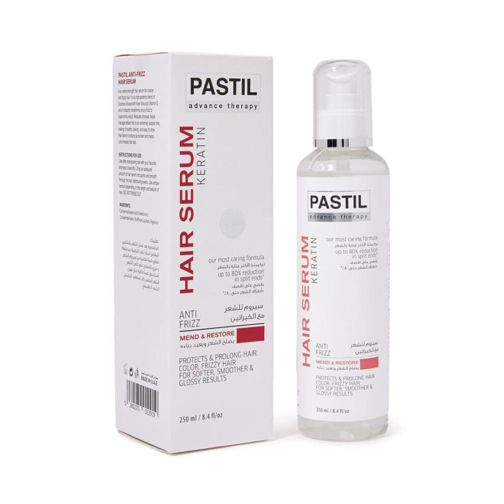Pastil Advance Therapy Keratin Hair Serum 250Ml | For Silky Smooth And Healthy Locks | Anti-Frizz Treatment For Dry & Damaged Hair