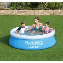 Piscina elevada autoportante BESTWAY - Fast Set - Ø 183 cm - Redondo (Entregue com patch de reparação)