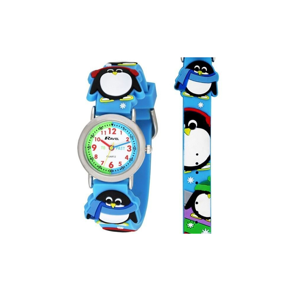 Ravel 3D Penguin Timeteacher Children Boy Girl Analogue Multicolour Strap Watch