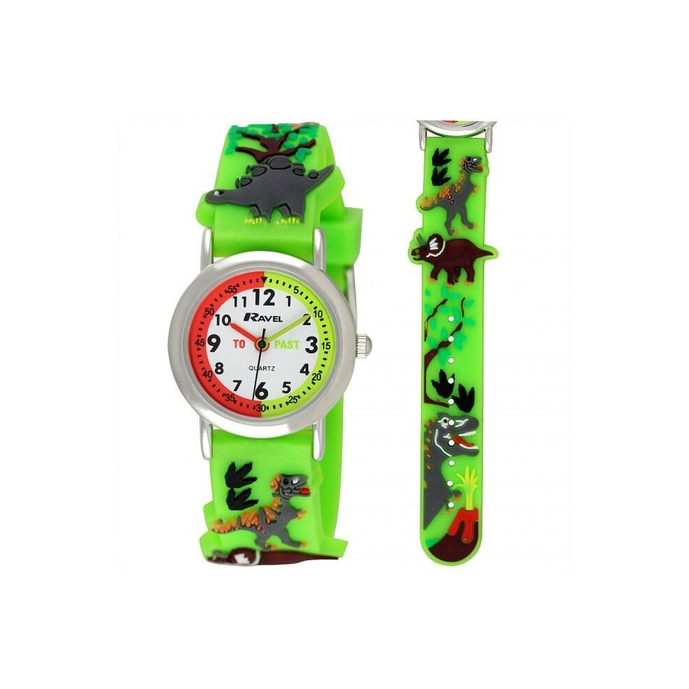 Ravel 3D Dinosaur Timeteacher Children Boy Analogue Multicolour Strap Watch Multicoloured