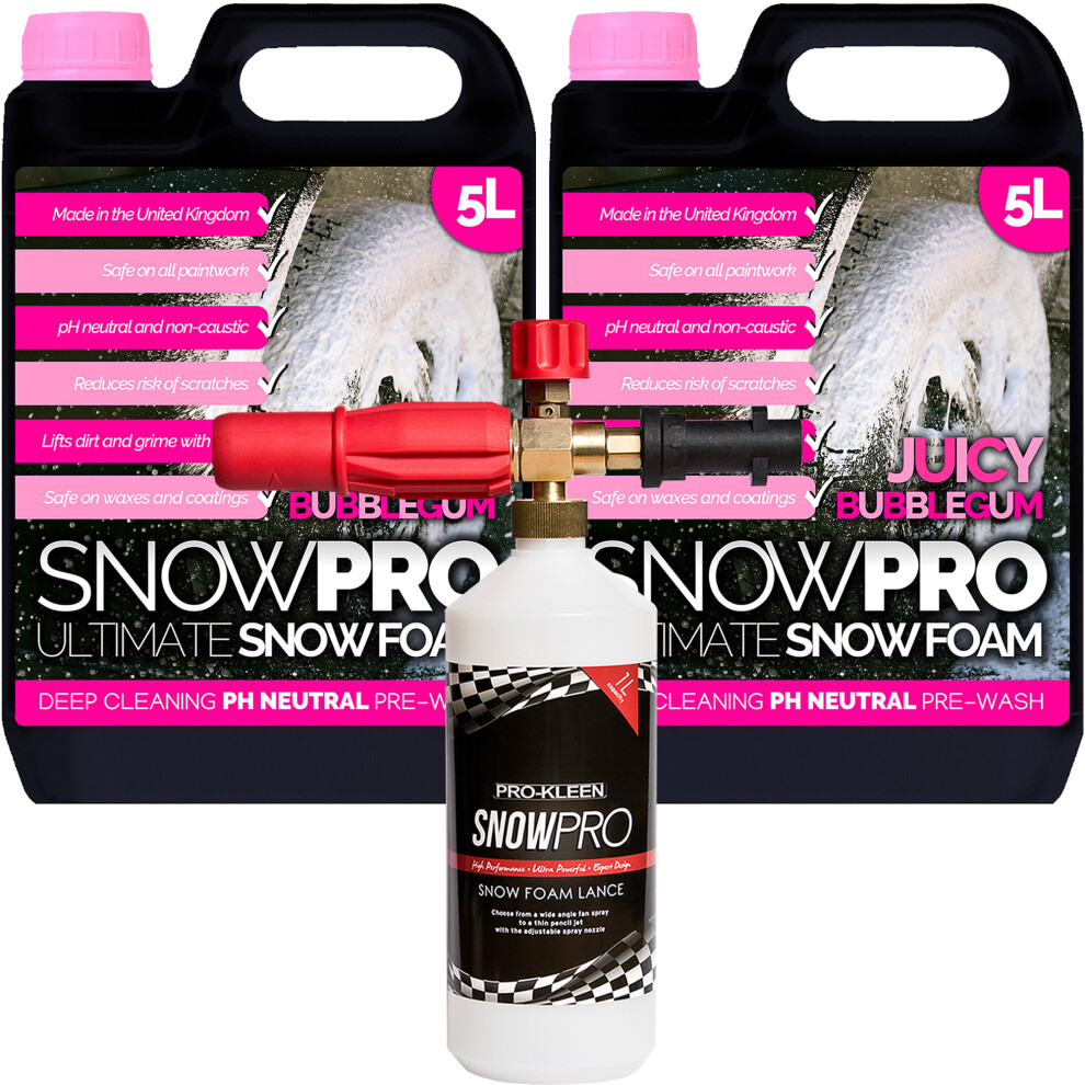 Snowpro (1 X Prokleen Karcher Lance) Bubblegum Snow Foam 10L Detailing Kits